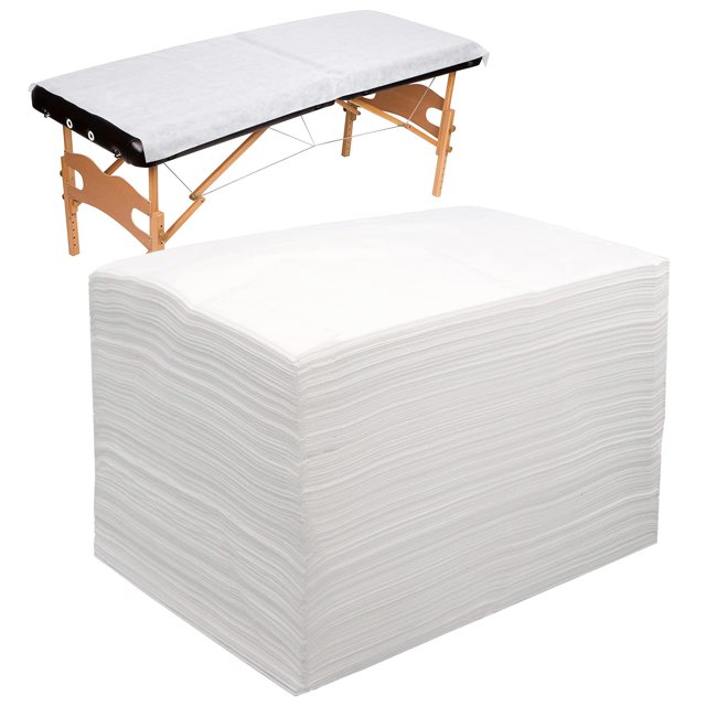 Sábana desechable para mesa de masaje, 100 unidades, impermeable, blanca