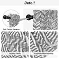 thumbnail image 5 of White Black Stripe Tier Curtains, Modern Abstract Art Moire Striped Light Filtering Kitchen Curtains, 2Pcs Rod Pocket Half Window Treatments Panels for Sink Cafe Cabinet Basement 27.5x45 Inches, 5 of 9