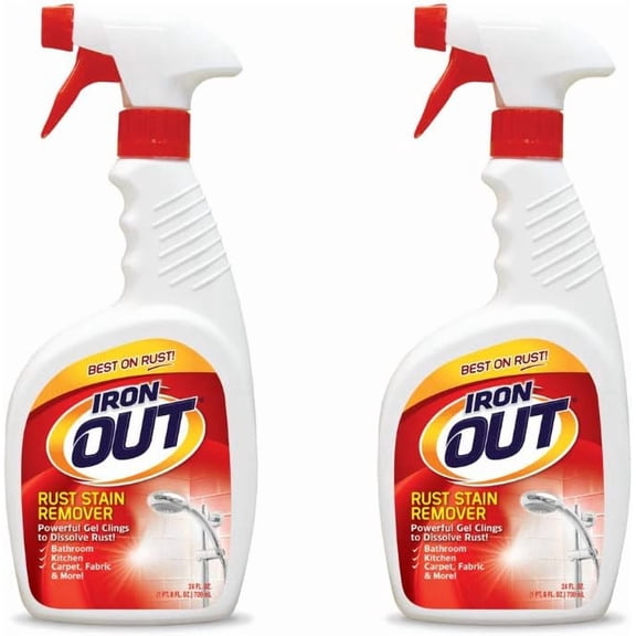 Iron OUT Rust Stain Remover Spray Gel, 24 fl oz, 2 Bottles