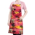 thumbnail image 5 of Golden Retriever Hawaiian Apron-Garden Aprons for Women with Pockets-Cotton Linen Waterproof Kitchen Cooking Gardening Aprons Adjustable for Kitchen,Cooking,BBQ and Salon 33x27 Inch, 5 of 7