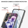thumbnail image 4 of Allytech Galaxy S21 Plus Case, Flower Series Clear Crystal Rubber TPU Back Cover Anti-yellow Shockproof Heavy Duty Protection Antis-scratch Case Cover for Samsung Galaxy S21+ Plus, Purple Flower, 4 of 5