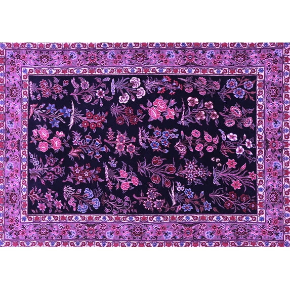 Ahgly Company Indoor Rectangle Animal Purple Traditional Area Rugs, 8' x 12'