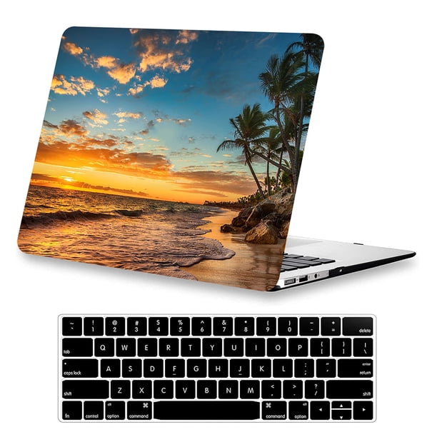 Kerom Compatible Con Macbook Pro De 13 Pulgadas Funda 2022-2016 Versión M2 M1 A2338 A2289 A2251 A2159 A1989 A1706 Carcasa Rígida De Plástico Y Cubierta Para Teclado Con Logotipo Recortado Beach Sunset