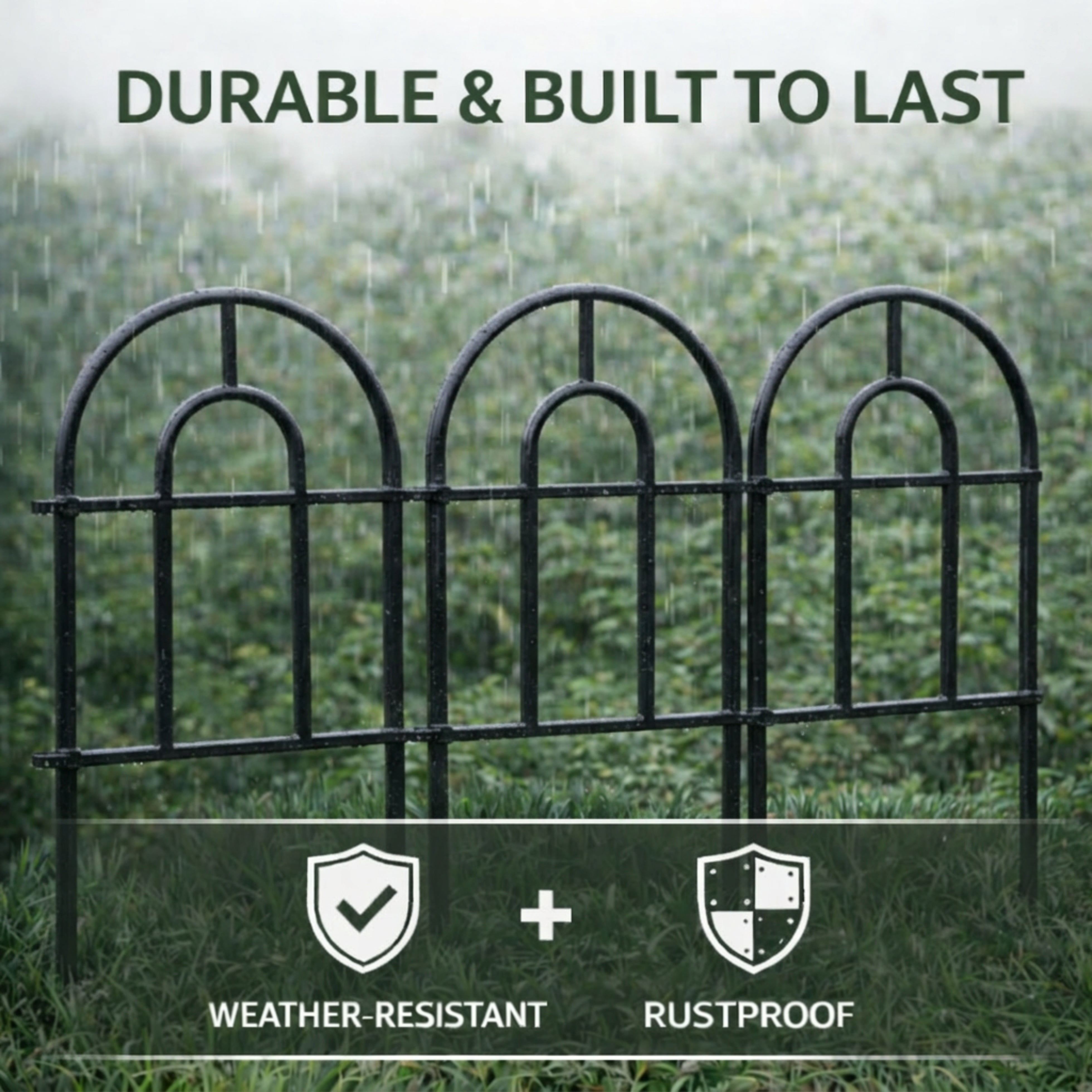 Y&M 21FT Garden Fence 20 Panels, 16.7in H Metal Border Fence, No Dig Landscape Edging for Yard Lawn Flower Bed, Rustproof