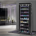 thumbnail image 5 of Ktaxon 10 Tiers Shoe Rack with Dustproof Cover Closet, Shoe Storage Cabinet Organizer Black, 5 of 9