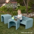 thumbnail image 4 of ECR4Kids Tri-Me Table and Cube Chair Play Set, Multipurpose Furniture, Powder Blue, 3-Piece, 4 of 8