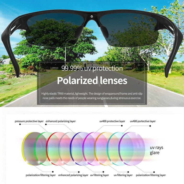 Joopin Sport Sunglasses, Wrap Around Mirrored Silver photo 4