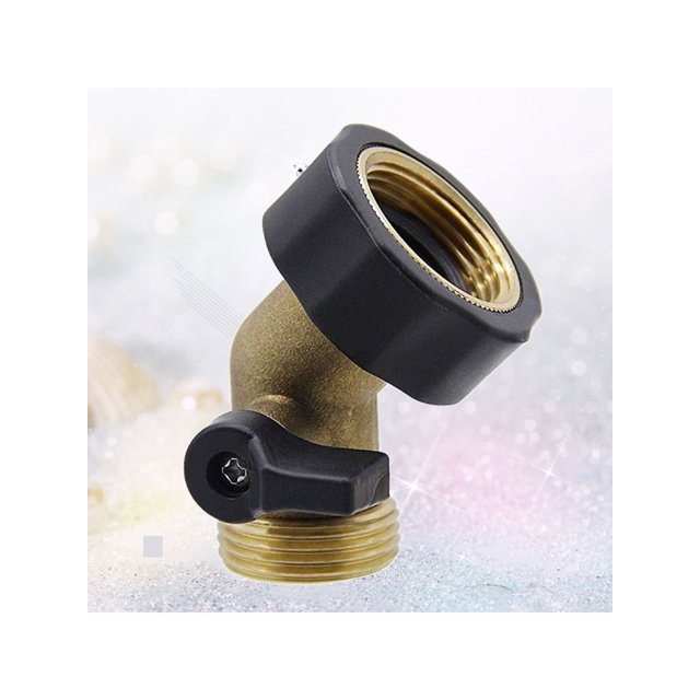 Hose Connector with Shut Off Valve Bending Heavy Duty Brass Garden Hose Connector with Shut Off Brass Water Hose Parts with Comfort Grip to Control Water Flow with US Plug
