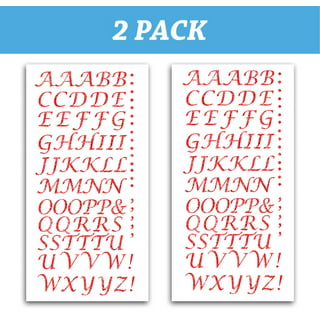 Glitter Cursive Alphabet Letter Stickers, 1-Inch, 50-Count Pink