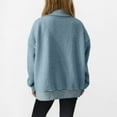 thumbnail image 4 of Half Zip Fleece Sweatshirt Womens Oversized Fit Casual Warm Long Sleeve Sherpa Lapel Pullover Sweater Tops 2025 (2XL, Blue), 4 of 7