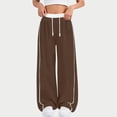 thumbnail image 5 of GiLiling Girls Parachute Pants, Y2K Wide Leg Cargo Sweatpants, Drawstring Waist Joggers with Pockets (Coffee, 6-7 Years), 5 of 8