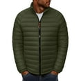 thumbnail image 3 of UVEASISHA Men's Lightweight Packable Down Jacket Insulated Winter Puffer Jackets Water-Resistant Zipper Puffy Coat Fashion Stand Collar Quilted Coats Army Green M, 3 of 7