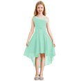 thumbnail image 3 of Miutii Kids Girls Sleeveless Chiffon Junior Bridesmaid Dresses Shiny Sequins Asymmetrical Hem Evening Mint Green 12, 3 of 6