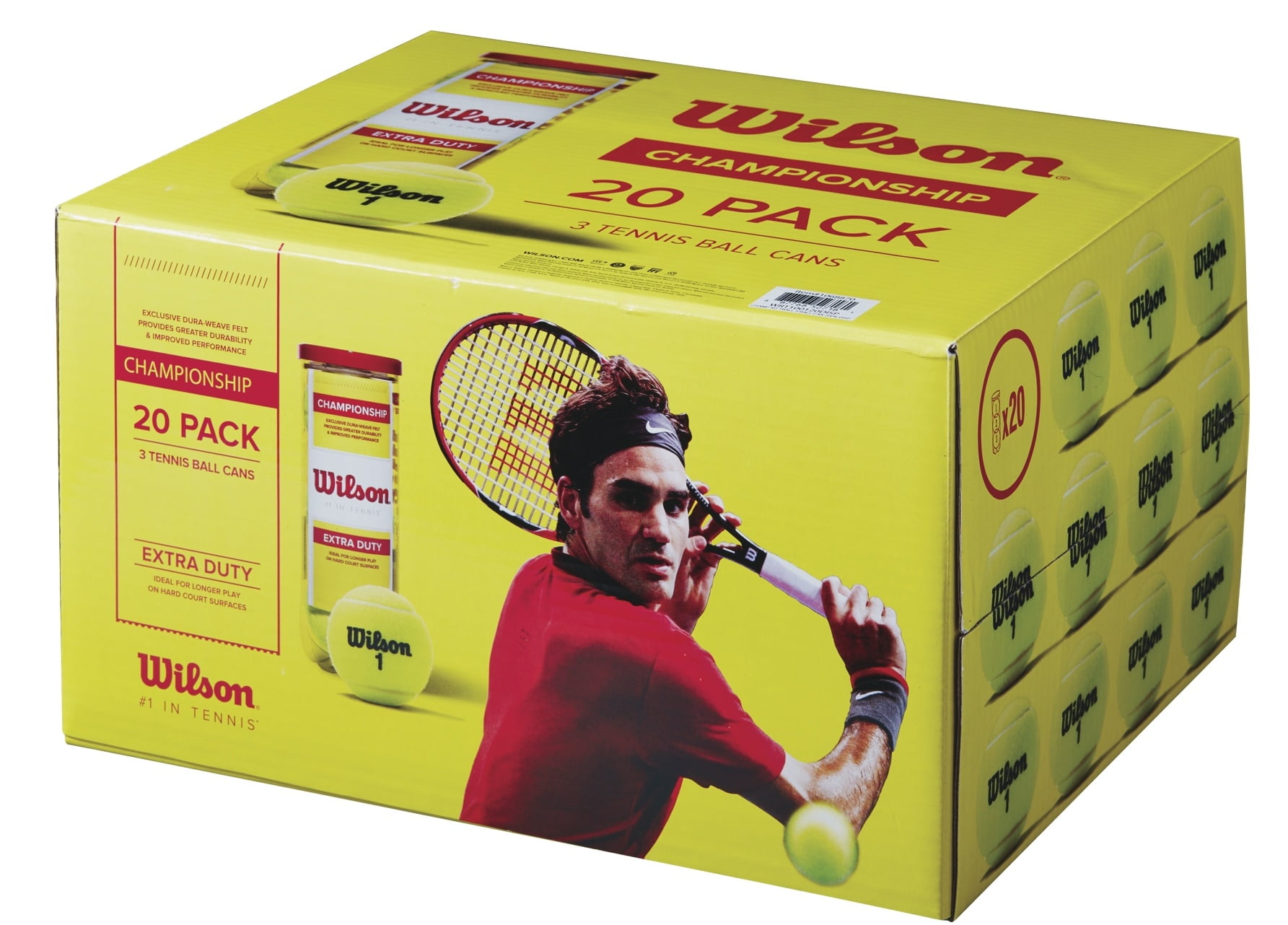 Wilson Championship ExtraDuty Tennis Ball 20 Can Pack (60 Balls