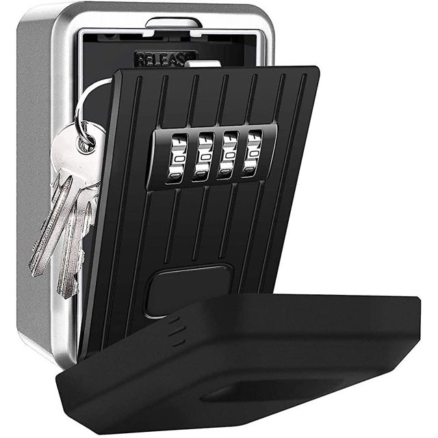 Caja fuerte para llaves con candado de 4 dígitos - Caja grande para llaves impermeable y de aleación de zinc inoxidable oso de fresa Electrónica