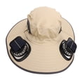 thumbnail image 1 of Fan Hat Adjustable UPF50 Wide Brim Sun Bucket Hat Nylon with 2 Solar Fan for Men, 1 of 7