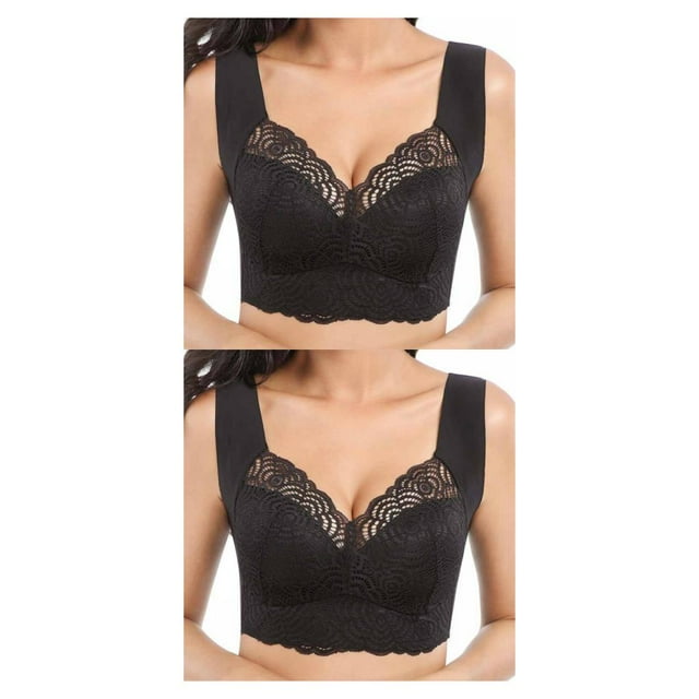 mmirethe Ribless Bra Lace Offers Skin-Friendly And Breathable Comfort For Women Widened Shoulder Strap Is Stable And Does Not 3XL 2Set