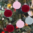 thumbnail image 5 of 12 bolas navideñas de terciopelo flocadas, adornos navideños de plástico, adornos colgantes decorativos para árbol de Navidad, 3,14 pulgadas, 5 of 5