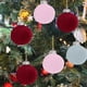 thumbnail image 5 of Adornos navideños de terciopelo flocado en forma de bola | Paquete de 12 adornos colgantes de plástico para el árbol de Navidad, 5 of 8