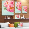 thumbnail image 3 of Fleurs de Pivoine sur Fond Bleu - Impression sur Toile Florale, 3 of 4