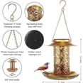 thumbnail image 3 of COSTYLE Solar Bird Feeder for Outdoors Hanging, Metal Wild Bird Feeder Solar Lantern Garden Decoration with S Hook, 3 of 5