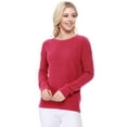 thumbnail image 6 of YEMAK Women's Long Sleeve Crewneck Lightweight Casual Soft Knit Pullover Sweater MK8015-DOR-L, 6 of 7