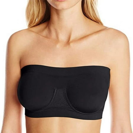 

Pretty Comy 3Pack Women s Strapless Bandeau Bra Seamless Stretchy Non-Padded Crop Tube Top Bralettes