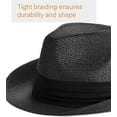 thumbnail image 2 of Fedora Straw Sun Hat for Men Women Foldable Roll Up Short Brim Trilby Hat Panama Beach Hat UPF 80+, 2 of 5