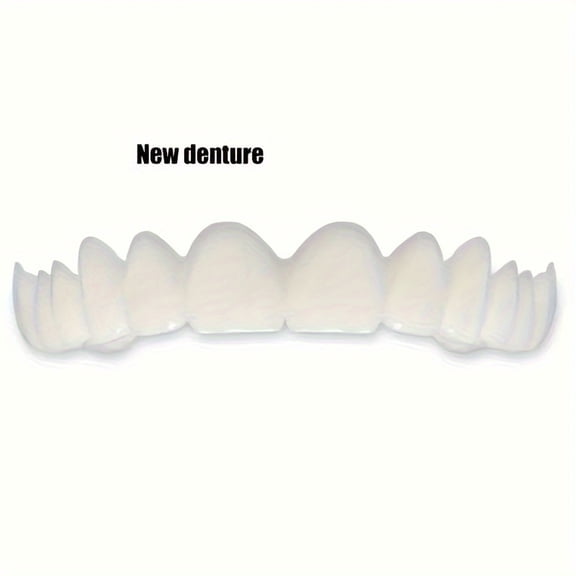 4-piece Set, Two Upper Teeth, Two Lower Teeth Stickers, Comfortable Fit, Flexible White Denture Stickers, Denture Accessories, Suitable For Both Men And Women