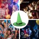 thumbnail image 5 of Bewildely Sombrero con luces LED para vacaciones de Halloween que brilla intensamente, se puede usar en la cabeza o como colgante, sombrero de bruja, Iluminación navideña verde Bewildely HA006911-05B, 5 of 6