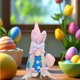 thumbnail image 1 of Decoración de huevos con conejitos de Pascua sin cara, para fiestas primaverales, 1 of 4