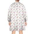 thumbnail image 2 of Wearable Oversized Blanket,White Cartoon Unicorn Rainbow Leaf Pattern Wearable Blanket Hoodie for Adults,Cozy Hooded Blankets with Super Pockets,Super Warm Fuzzy Pullover for Women & Men, 2 of 6