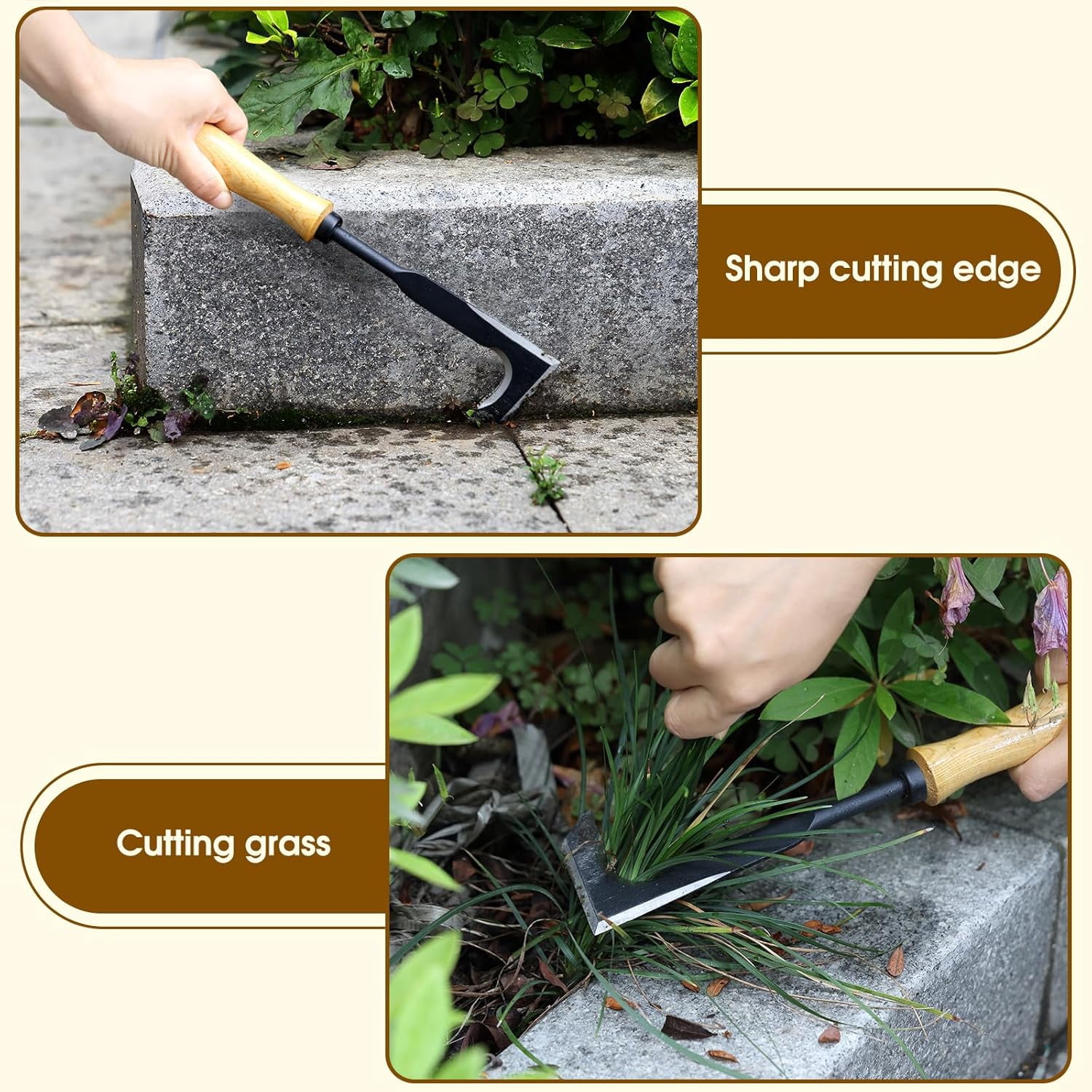 Crack Weeder Puller Tool Long Handle, Adjustable Crevice Weeding Remover Tool 29", Manual Sidewalk Crack Weeder Stand up Grass Weed Puller Cutter Tool for Yard Driveway