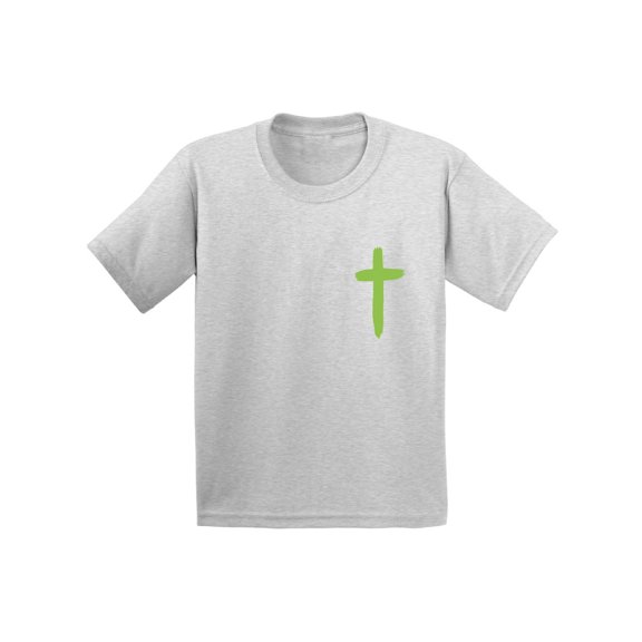 Awkward Styles Green Cross Infant Shirt Jesus Shirts for Kids Christian T Shirt for Boys Christian Shirts for Girls Jesus T-Shirt for Children Christian Gifts Christ Clothes Cross Shirt for Kids