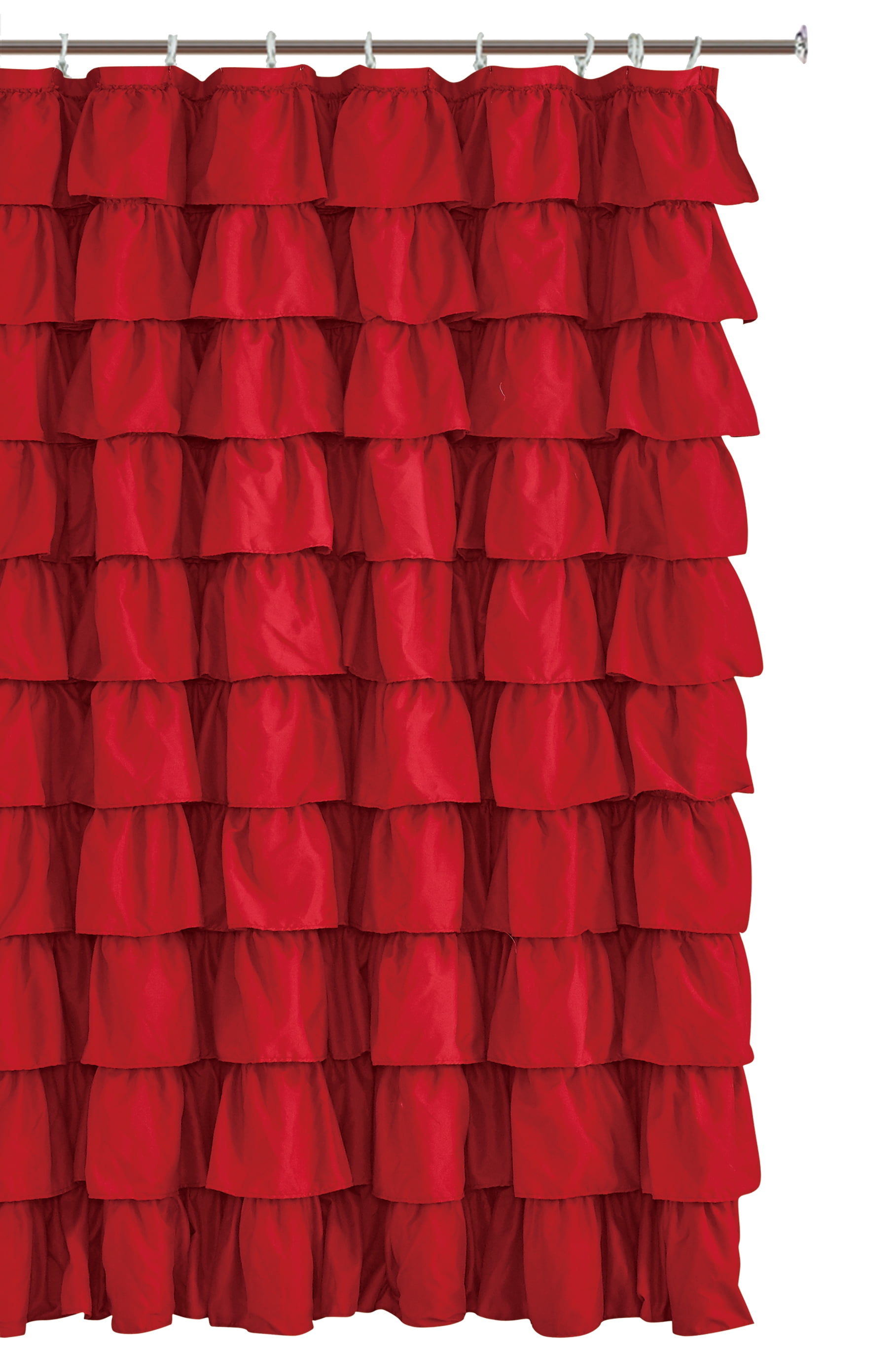 Spring Design Flamenco Ruffle Shower Curtain (RED)