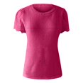 thumbnail image 6 of yunLCZ Basic Women's Tees Everyday Low Price Womens Frenchy Summer Tops Crewneck Short Sleeve T Shirts Casual Knit Blouses Top Shirts Summer short sleeve loose fit tunics, 6 of 7