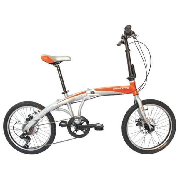 Bicicleta Plegable Benotto Athens R20 7v De Luxe Aluminio Color Plata/Naranja