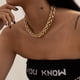thumbnail image 4 of Gargantilla cubana Punk Miami para mujer, Collar de cadena gruesa de Color dorado y aluminio, estilo Hip Hop, joyería grande, 4 of 4