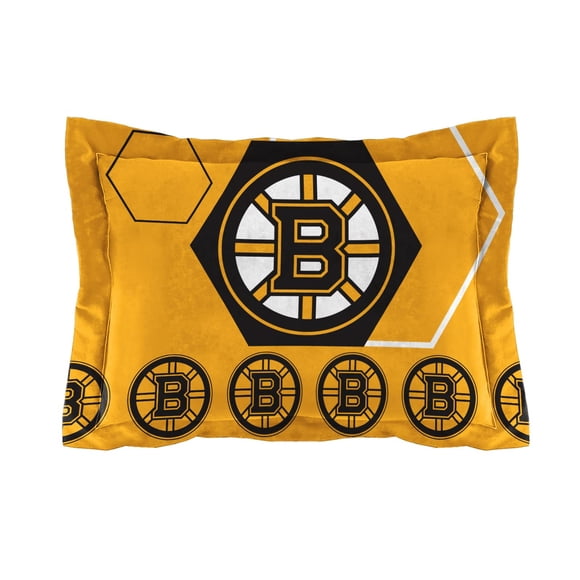 Bruins Oficial Nhl Hexagon Twin Juego De Edredón Y Funda De Almohada 64 X 86 (D0102H94Ftw)
