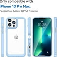 thumbnail image 5 of Case for iPhone 13 Pro Max Case Slim Dropproof [Defend from Drop/Scratch/Slip/Fingerprint] Clear Acrylic Hard Back Soft TPU Bumper Hybrid Phone Cover for iPhone 13 Pro Max-Blue, 5 of 15