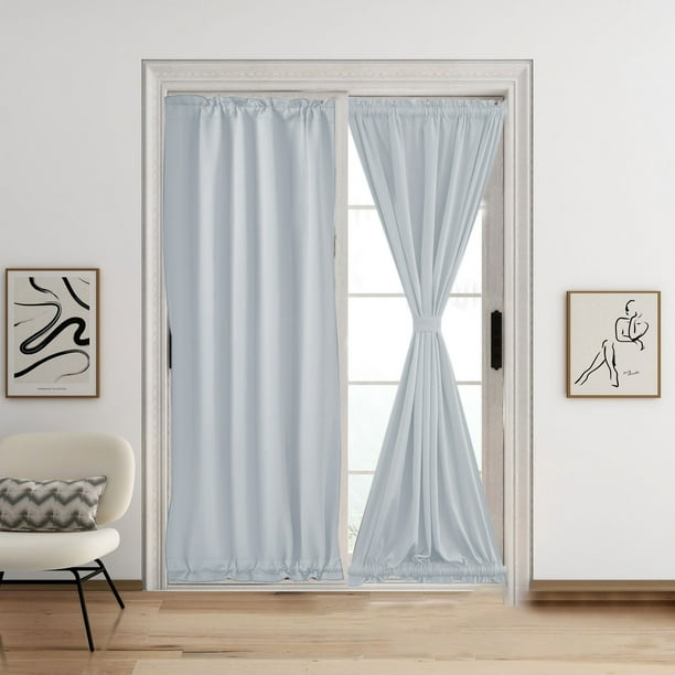 High-Precision Solid Color French Door Window Curtains Rod-Pocket For Sliding For Window And Doors