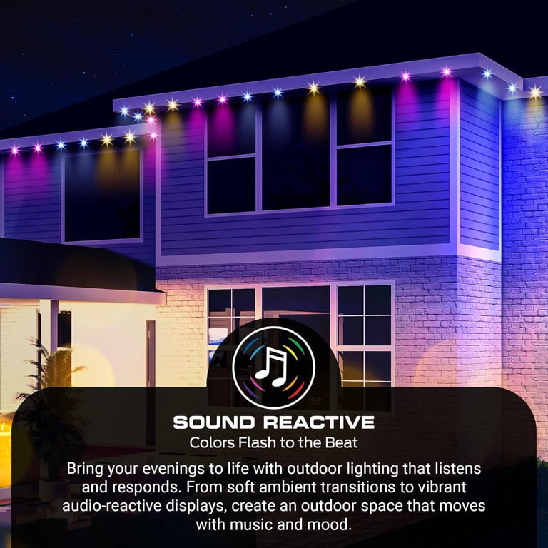 Monster Outdoor LED Smart Lights, RGBIC+ Multiwhite Permanent