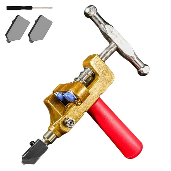 2-in-1 Glass and Tile Cutting Tool with Tungsten Carbide Blade & Breaking Pliers – Precision Manual Glass Cutter for Glass, Mirrors, and Ceramic Tiles – Ideal for DIY and Professional Use