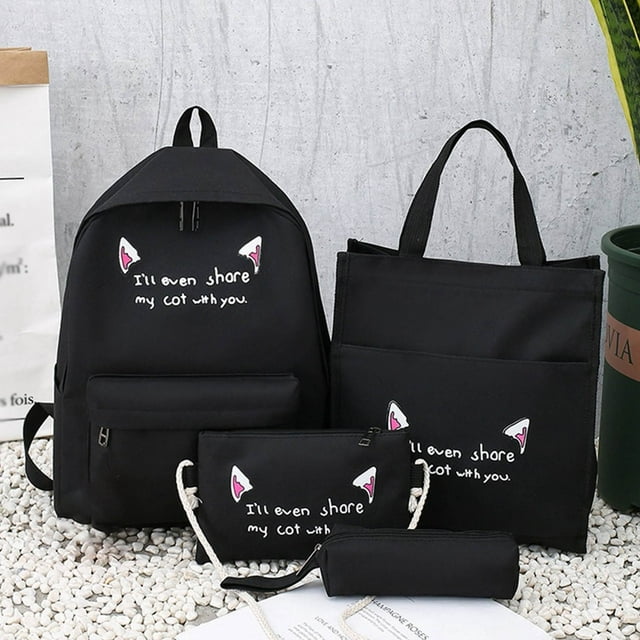 Vaidha Campus Ensemble de Sacs à Dos pour Étudiant / Collection de Sacs à Dos Scolaires Résistante à l'Eau en 4 Pcs / Multiples Compartiments / Bretelles Rembourrées Ajustables / 29x14x40 cm