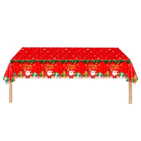 

Kafei Christmas Table Cloth | Santa Snowflake Table Cover | Oil-Proof Spill-Proof and Water Resistance Tablecloth for Christmas Party Dinner Table Decorations 137*274cm