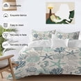 thumbnail image 4 of Blue Teal Coastal Bedding 3 Piece Duvet Cover Set Twin Size, Summer Beach Starfish Coral Nautical Rustic Soft Microfiber Comforter Cover with Zipper Closure & Pillowcases, FadeResistant Quilt Cover, 4 of 9