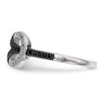 thumbnail image 3 of Brilliant Embers  Sterling Silver Rhodium-plated 59 Stone Micro Pav� Black and White CZ Polished Ring, 3 of 5