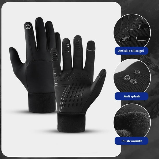 Guantes de esquí de invierno para hombres y mujeres - Térmicos cortavientos resistentes al agua con pantalla táctil - Agarre antideslizante para montar y deportes al aire libre