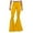 Yellow, variant on YDFCWXW Women's Stretchy Wide Leg High Waist Bell Bottom Flare Yoga Pants (Coffee, S)