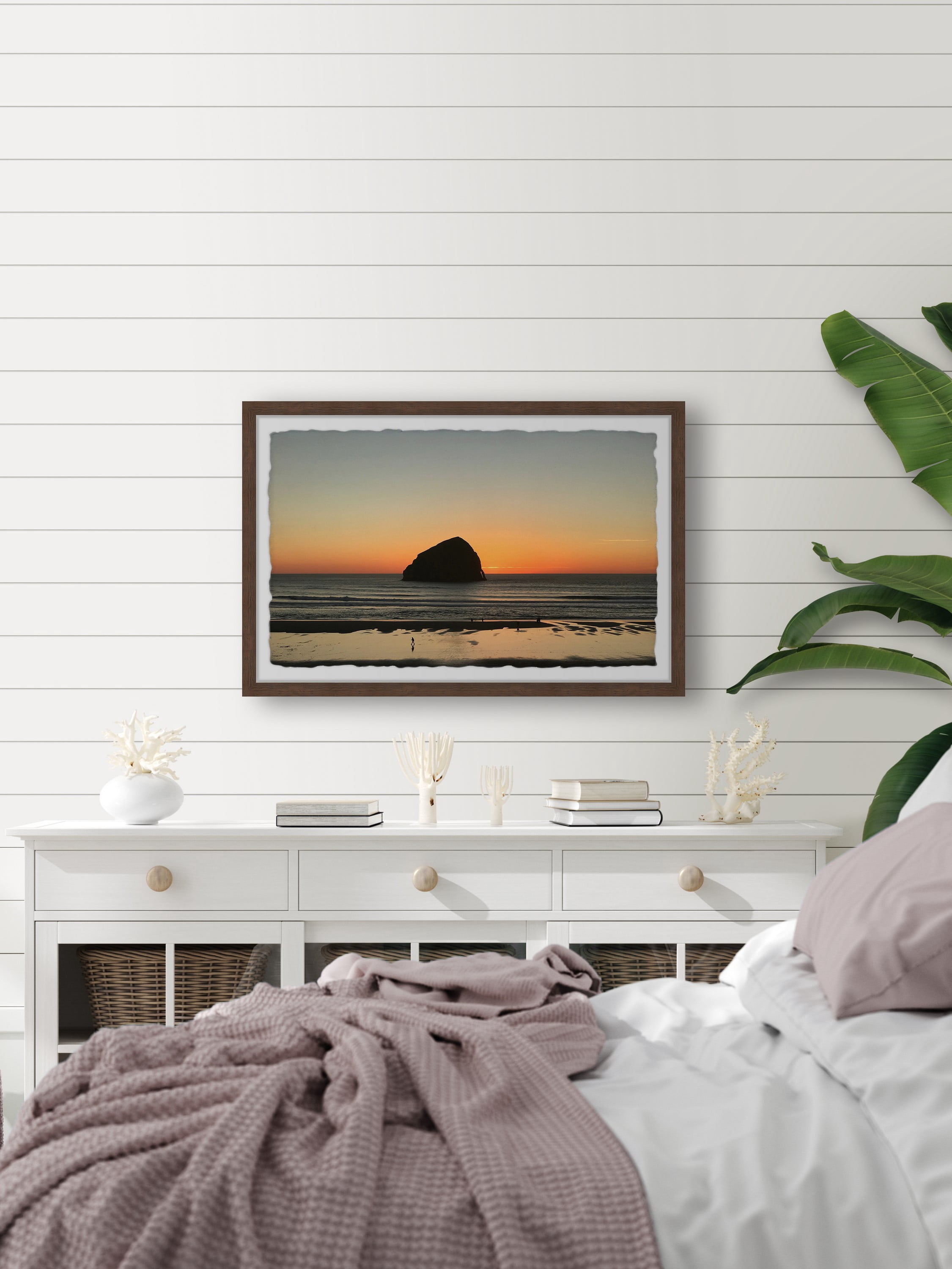 Marmont Hill Dawn Behind the Rock Framed Wall Art, 1.50" x 36.00"
